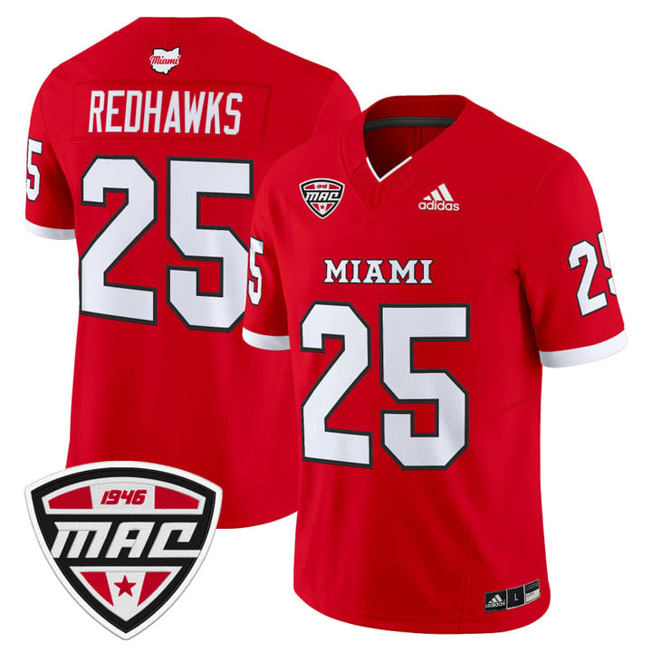 RedHawks Jersey #25 Miami OH RedHawks 2025 Vapor Limited Stitched by My Store NCAA Football Jerseys