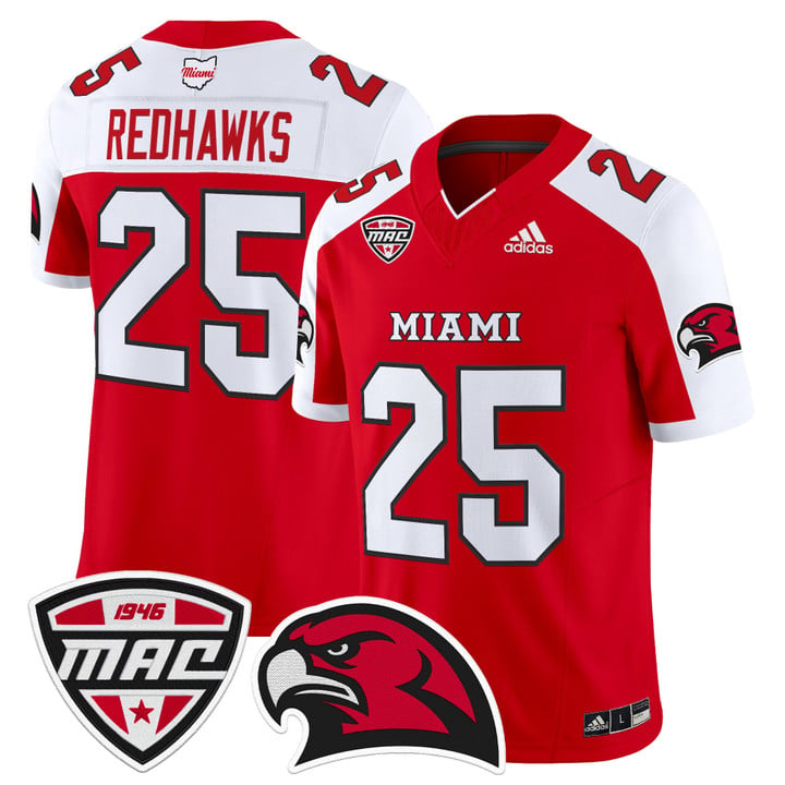 RedHawks Jersey #25 Miami OH RedHawks 2025 Vapor Limited Stitched by My Store NCAA Football Jerseys