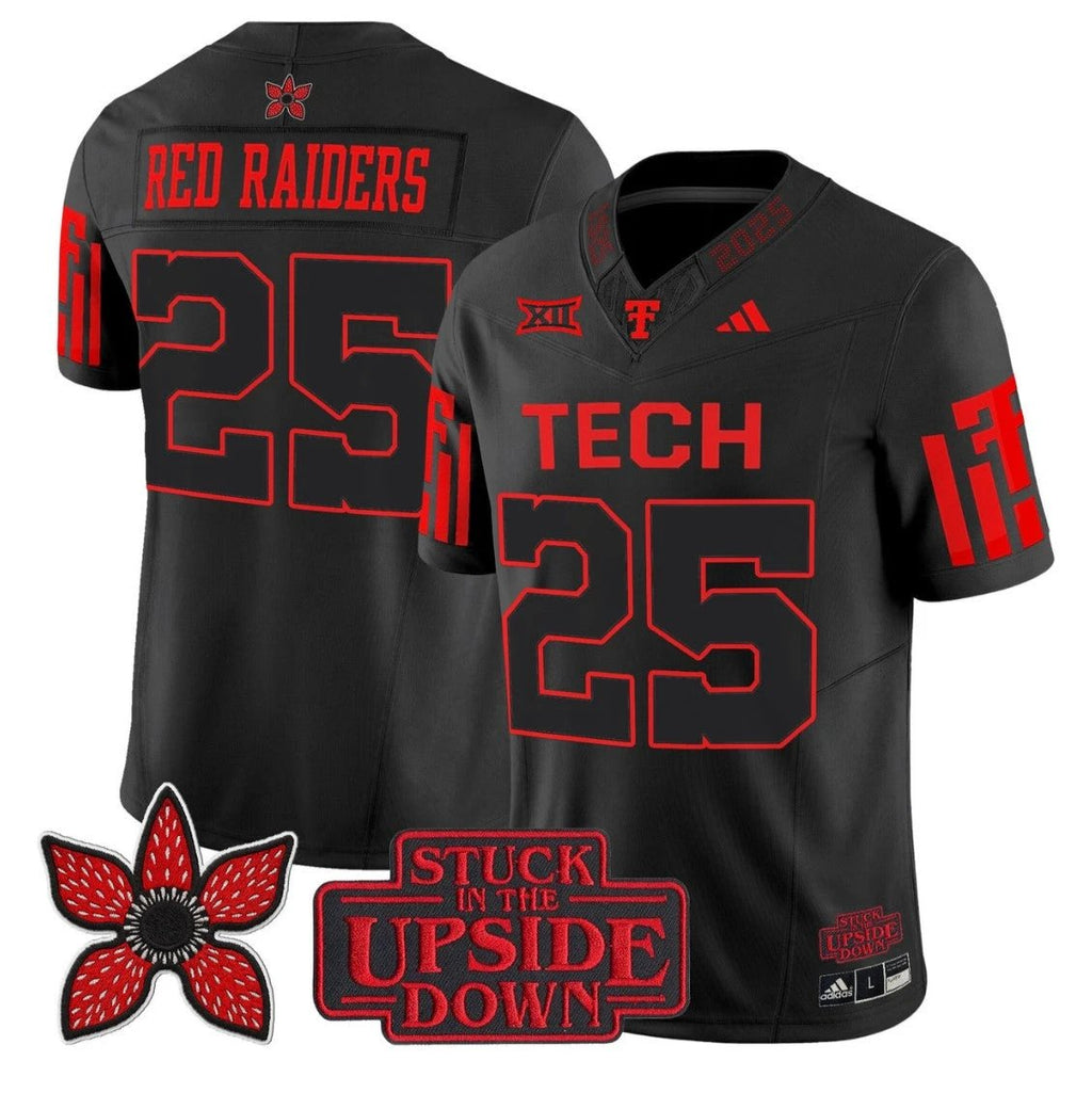 Red Raiders Jersey #25 Texas Tech Red Raiders Stranger Things Edition Stitched by My Store NCAA Football Jerseys