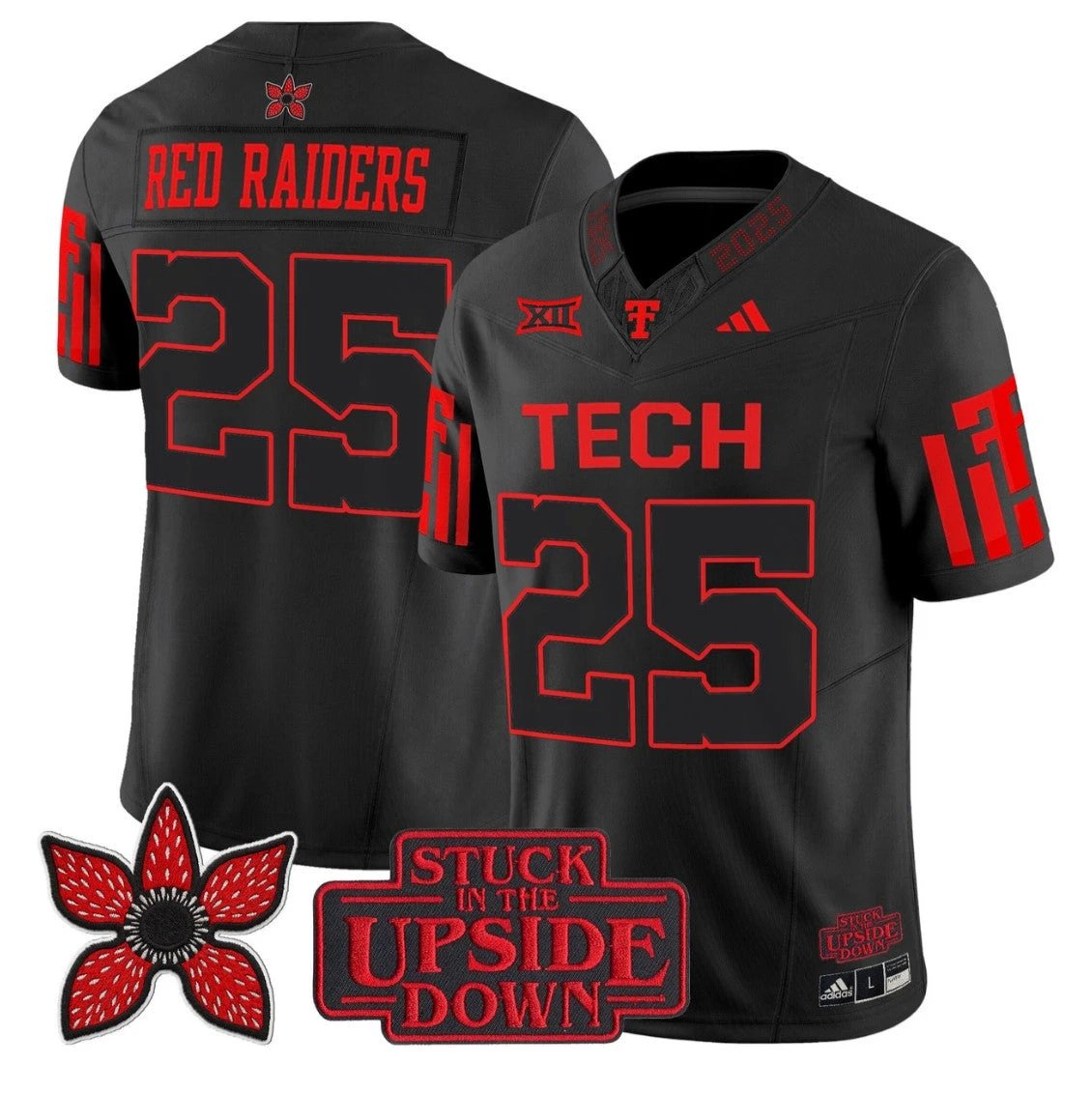 Red Raiders Jersey #25 Texas Tech Red Raiders Stranger Things Edition Stitched by My Store NCAA Football Jerseys