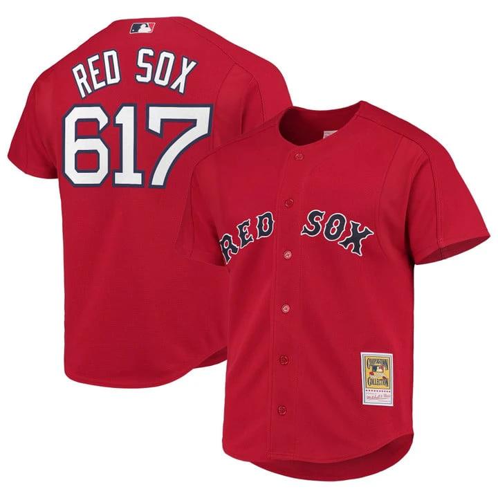 Red Sox Jersey #617 Boston Red Sox Throwback Cooperstown Stitched Red by Baseball Jerseys 7