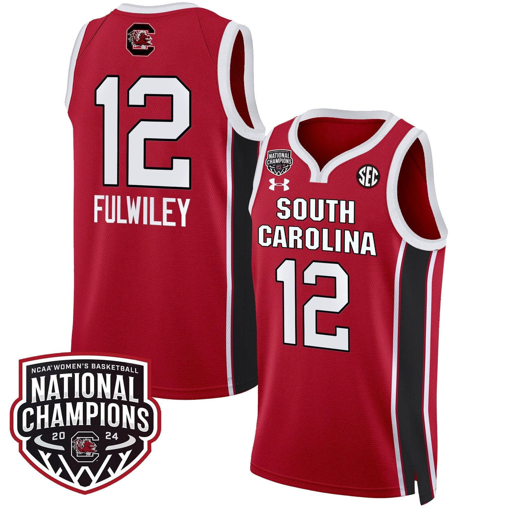 MiLaysia Fulwiley Jersey #12 South Carolina Gamecocks Basketball 2024 National Champions All Stitched Red by My store basketball