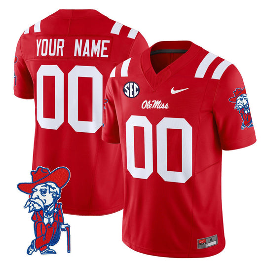 Custom Ole Miss Rebels Jersey Name, Number 2025 V2 Stitched Red by My Store