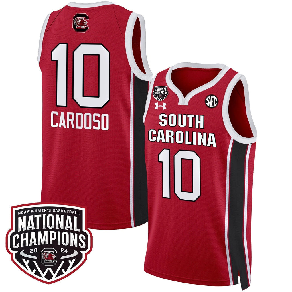 Kamilla Cardoso Jersey #10 South Carolina Gamecocks Basketball 2024 National Champions All Stitched Red by My store basketball