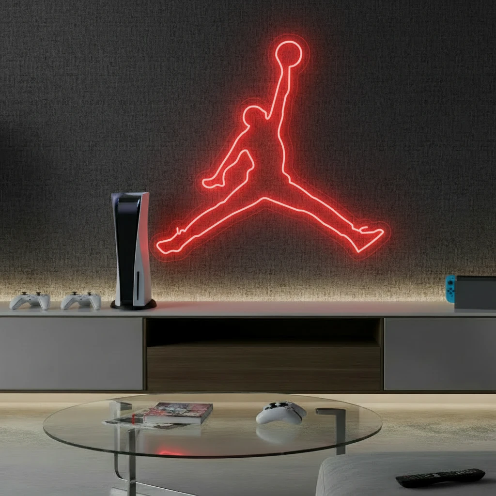 Jordan Neon Sign, Basketball Neon Sign by Neonchics Signs