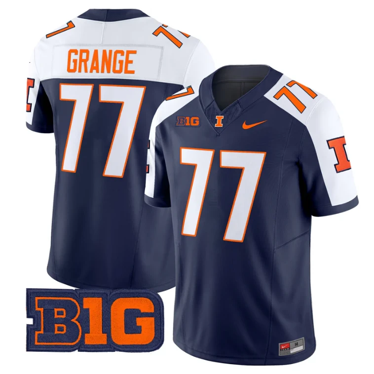 Red Grange Jersey #17 Illinois Fighting Illini 2025 Vapor Stitched by My Store NCAA Football Jerseys