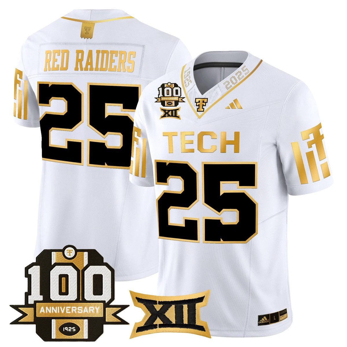 Red Raiders Jersey #25 Texas Tech 2025 100th Anniversary Stitched by My Store NCAA Football Jerseys