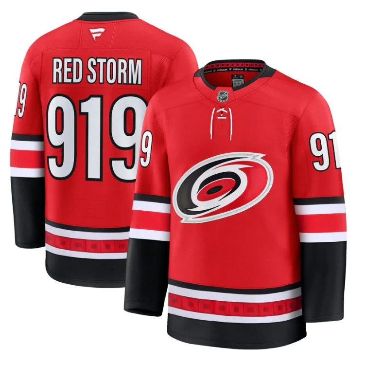 Red Storm Jersey #919 Carolina Hurricanes 2025 - 26 Premium Stitched by Hockey David
