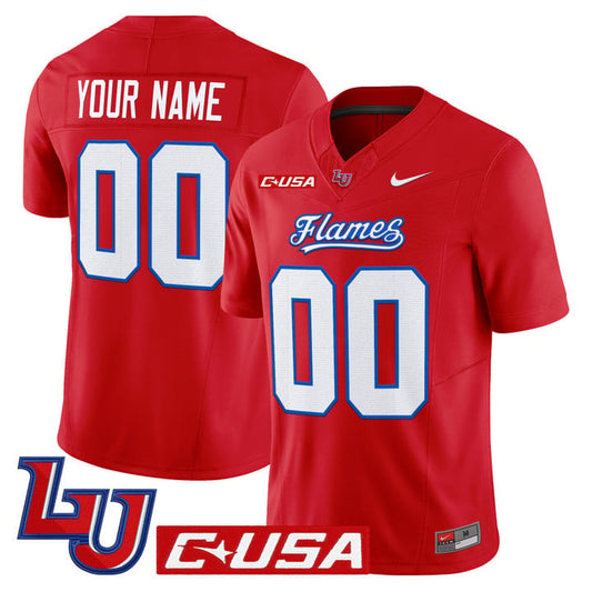 Custom Liberty Flames Jersey Name, Number 2025 Vapor Limited Stitched Red by My Store NCAA Football Jerseys