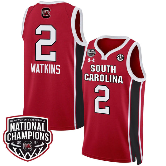 Ashlyn Watkins Jersey #2 South Carolina Gamecocks Basketball 2024 National Champions All Stitched Red by My store basketball