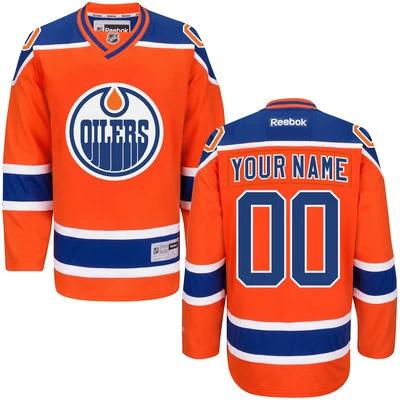 Reebok Orange Edmonton Oilers Custom Premier Alternate Jersey by Hockey David