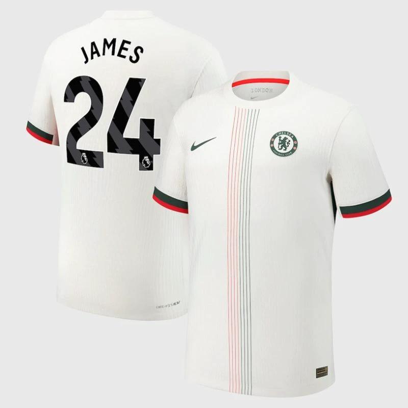 Reece James 24 Chelsea 2025-26 Away Jersey – White by Soccer Jersey