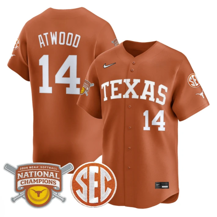 Reese Atwood Jersey #14 Texas Longhorns 2025 National Champions Orange by My Store
