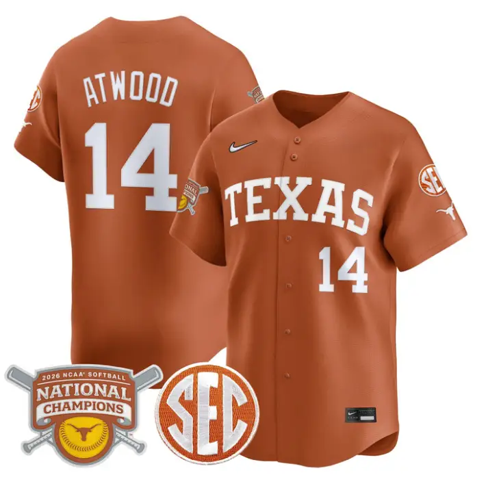 Reese Atwood Jersey #14 Texas Longhorns 2026 Champions Stitched by My Store