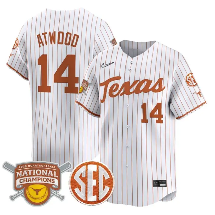 Reese Atwood Jersey #14 Texas Longhorns 2026 Champions Stitched by My Store