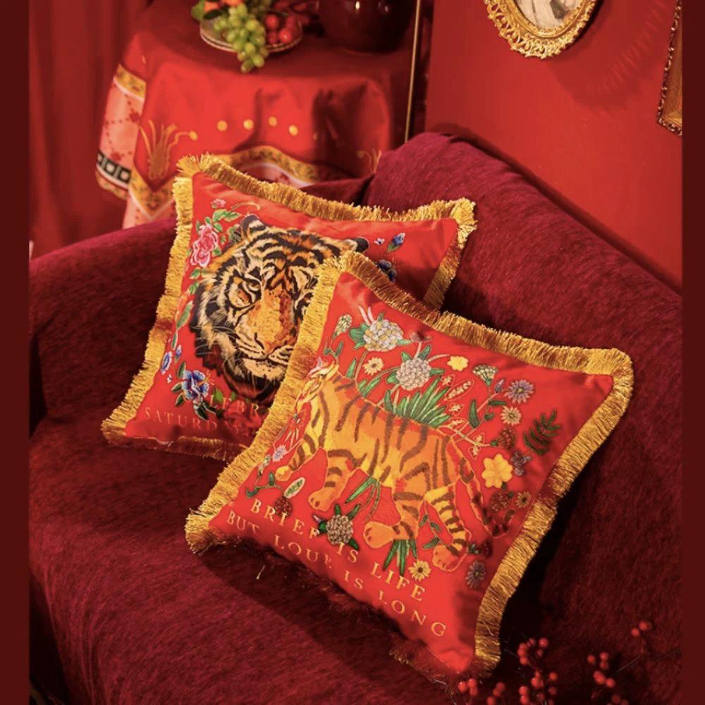 Regal Tiger Artistic Velvet Cushion Cover by Casa & Beyond