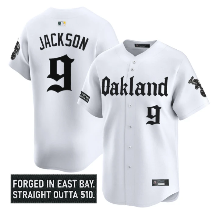 Reggie Jackson Jersey #9 Oakland Athletics Gothic East Bay Edition White by My Store