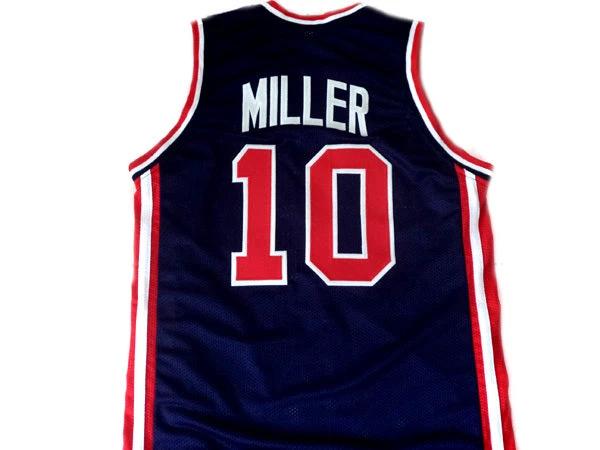 Reggie Miller Jersey #10 Team USA Basketball Navy Blue by My store basketball