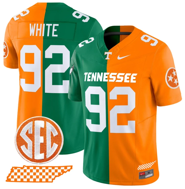Reggie White Jersey Eagles #92 Tennessee Volunteers Split Vapor Football by My Store