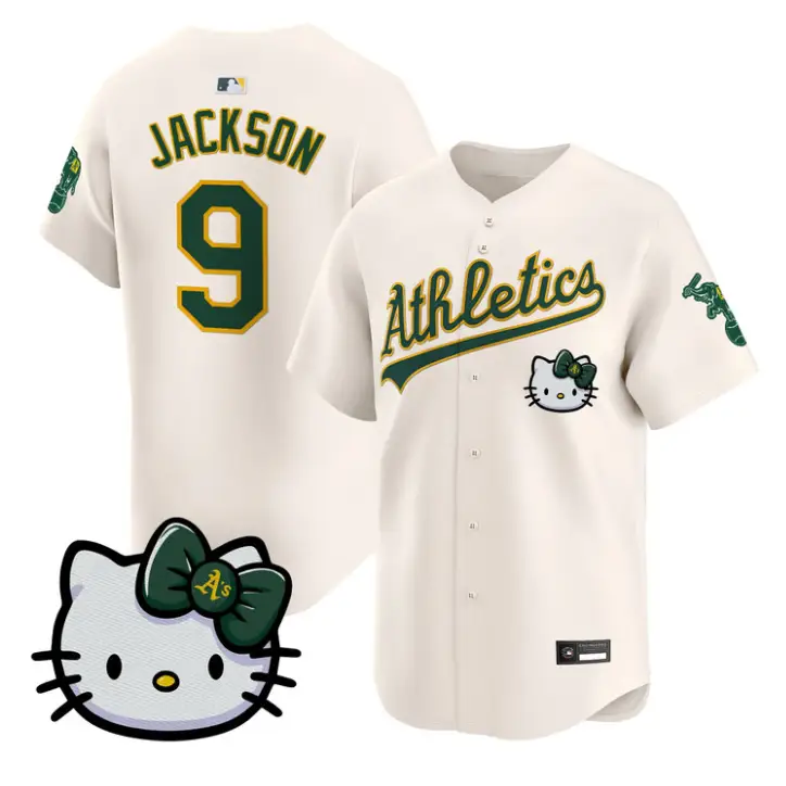 Reggie Jackson Jersey #9 Athletics Hello Kitty Vapor Premier Stitched by My Store