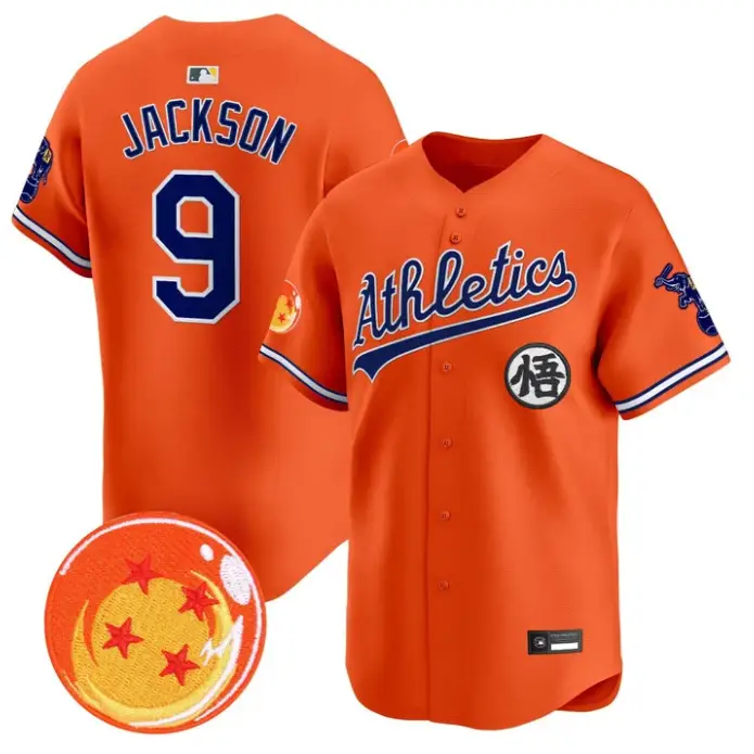 Reggie Jackson Jersey #9 Athletics Jersey Dragon Ball Premier Stitched by My Store