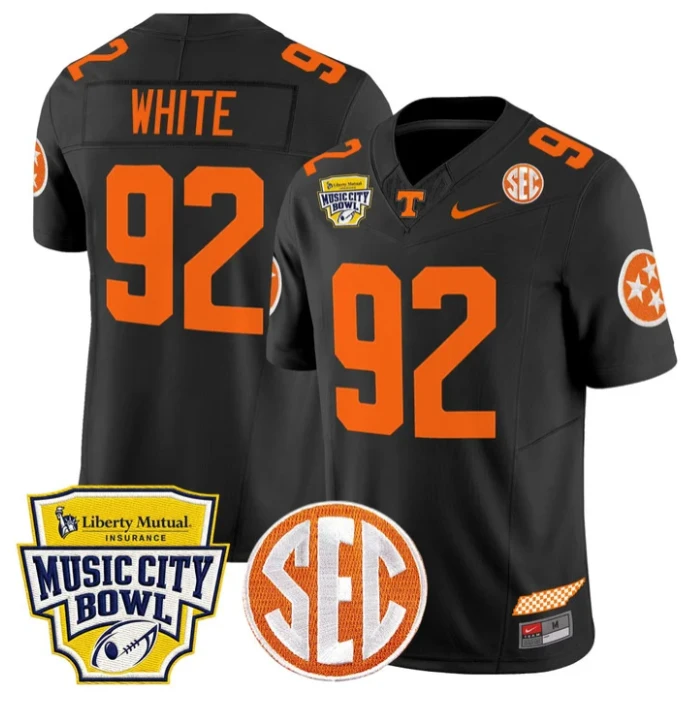 Reggie White Jersey #92 Tennessee Vols 2025 Music City Bowl Stitched by My Store NCAA Football Jerseys
