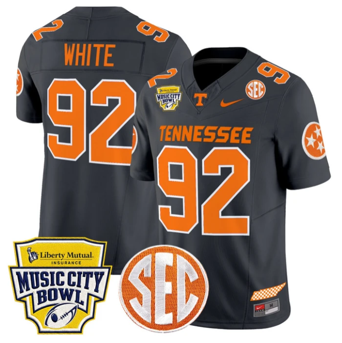 Reggie White Jersey #92 Tennessee Vols 2025 Music City Bowl Stitched by My Store NCAA Football Jerseys
