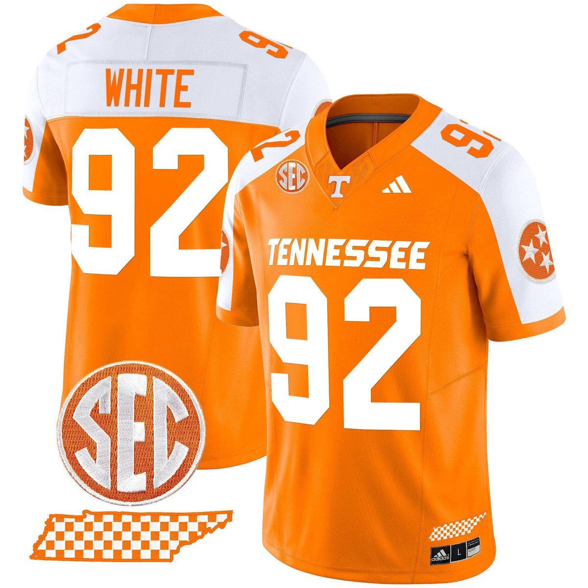 Reggie White Jersey #92 Tennessee Vols Rebrand 2026 Checkerboard by My Store NCAA Football Jerseys