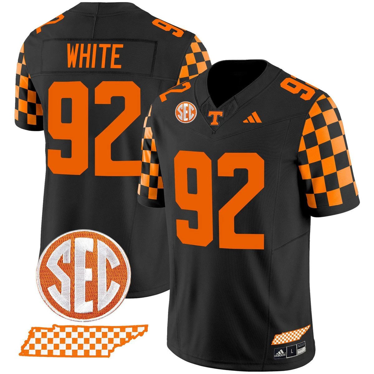 Reggie White Jersey #92 Tennessee Vols Rebrand 2026 Checkerboard by My Store NCAA Football Jerseys