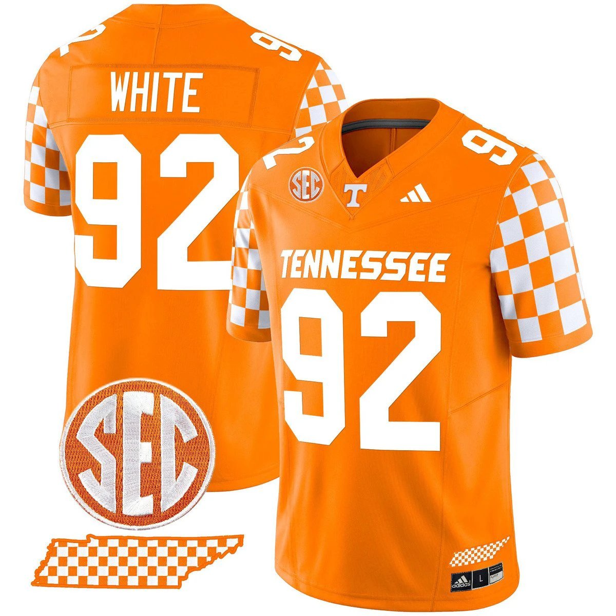 Reggie White Jersey #92 Tennessee Vols Rebrand 2026 Checkerboard by My Store NCAA Football Jerseys