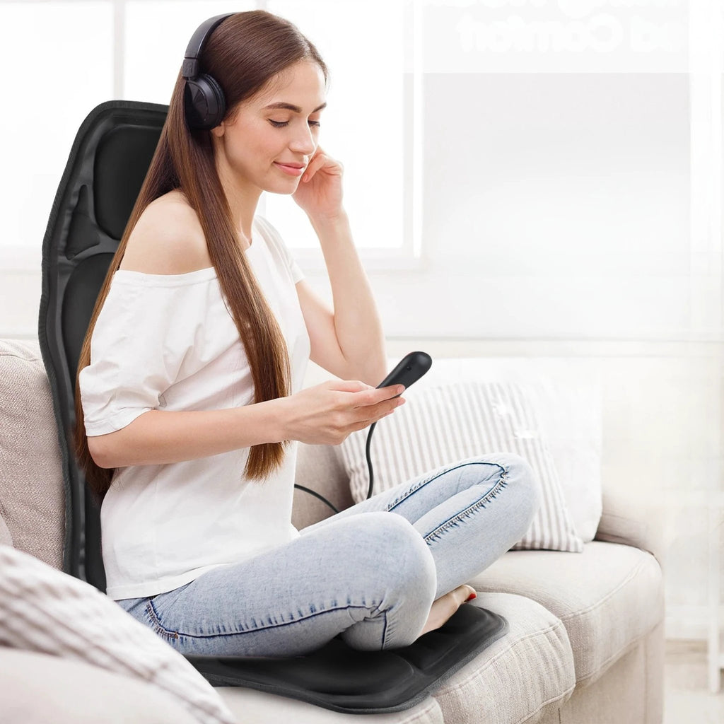 RelaxPulse | Massage Chair Pad – Heated Vibration Seat Cushion – Adjustable Lumbar Support – for Home, Office & Car Use Bowlift by Bowlift