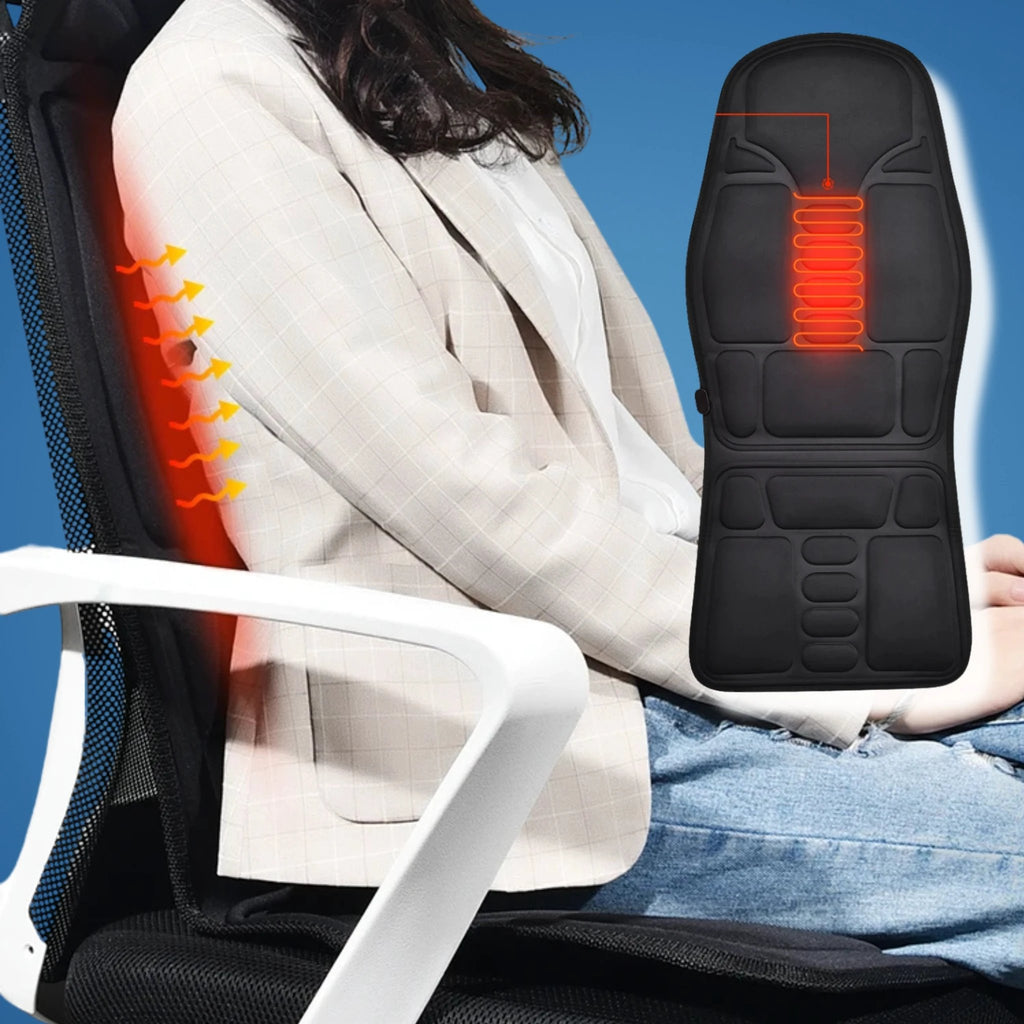 RelaxPulse | Massage Chair Pad – Heated Vibration Seat Cushion – Adjustable Lumbar Support – for Home, Office & Car Use Bowlift by Bowlift