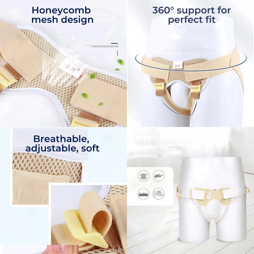 ReliefGuard Adjustable Inguinal Hernia Support Belt | Comfortable Breathable Inguinal Hernia Brace for Men - Improves Mobility Bowlift by Bowlift