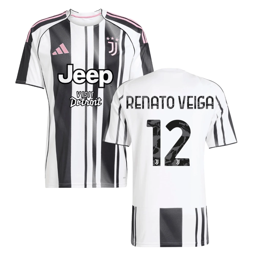 Renato Veiga 12 Juventus 2025-26 Home Men Jersey – White by Soccer Jersey