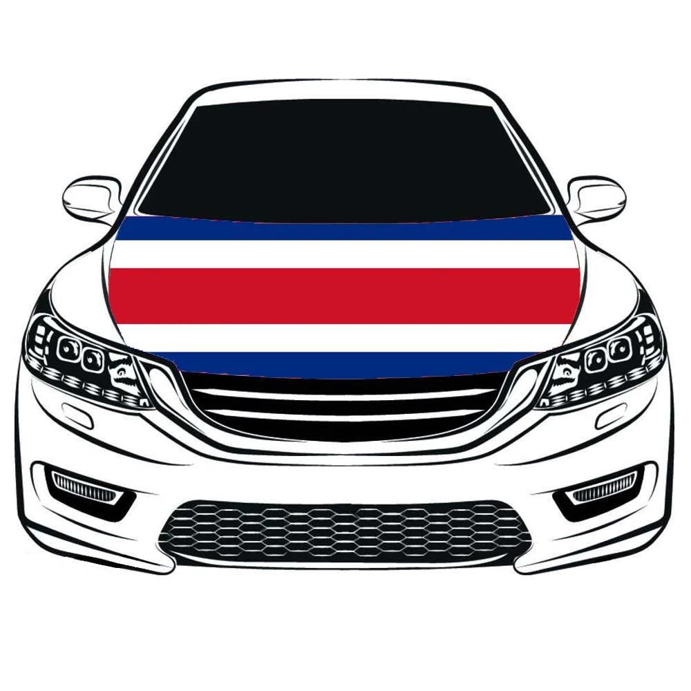 Costa Rica Flag, Car Hood Cover Flag The Republic of Costa Rica ,La República de Costa Rica Engine Banner,3.3X5ft,/6X7FT100% Polyester Elastic Fabrics Can be Washed by flagsshop
