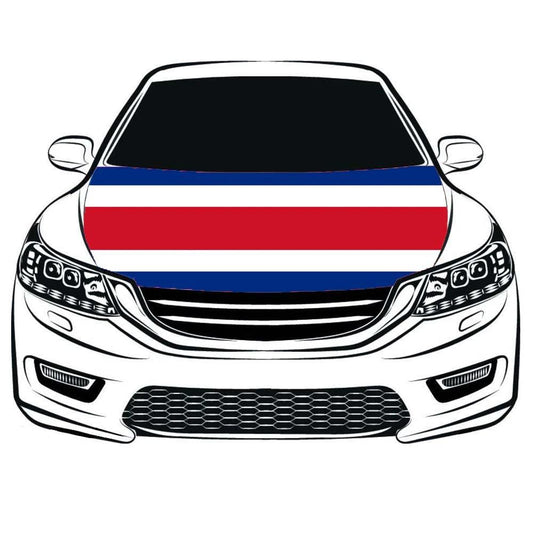 Costa Rica Flag, Car Hood Cover Flag The Republic of Costa Rica ,La República de Costa Rica Engine Banner,3.3X5ft,/6X7FT100% Polyester Elastic Fabrics Can be Washed by flagsshop