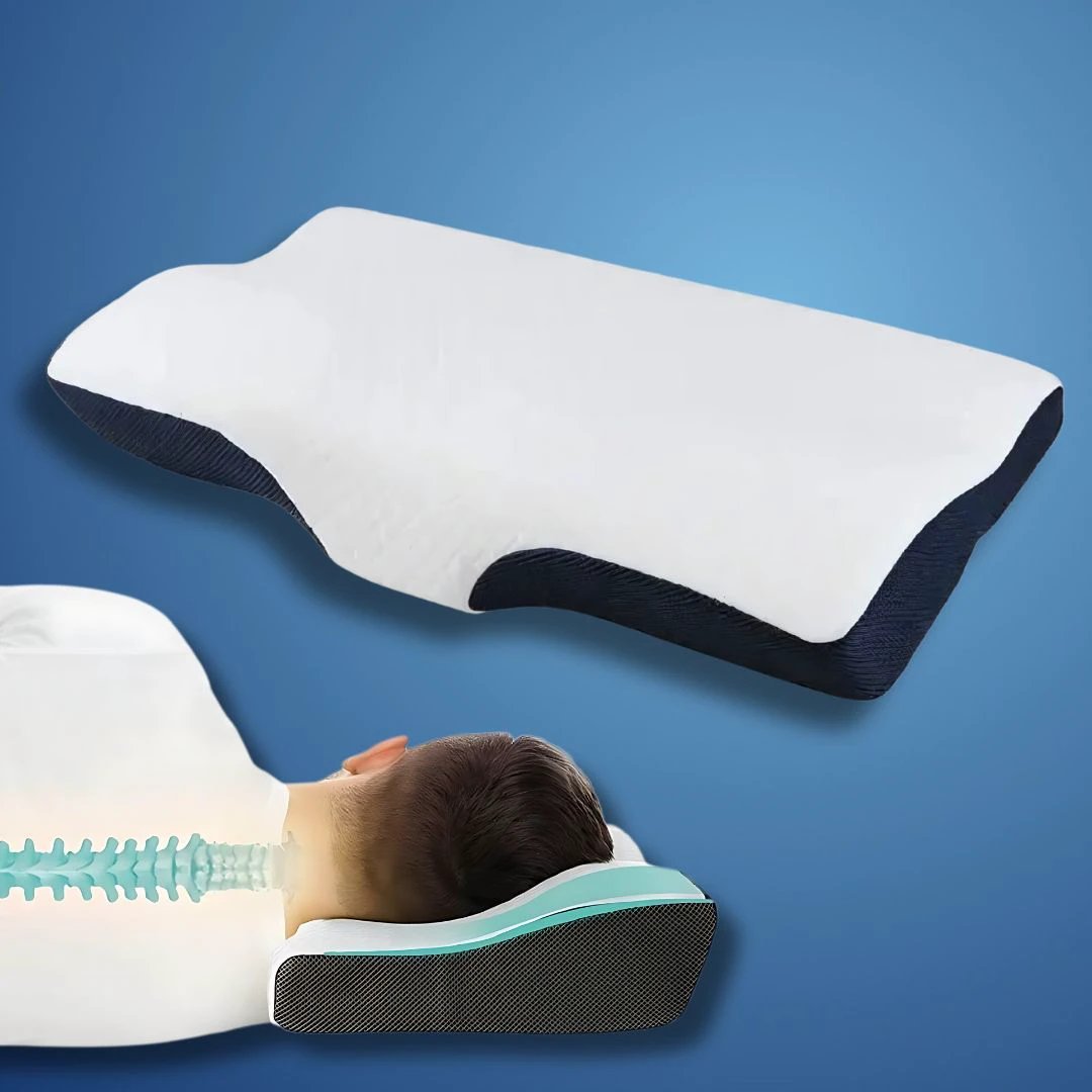 RestAlign Memory Foam Neck Support Pillow | Contoured Alignment for Neck Pain Relief and Improved Sleep Quality Bowlift by Bowlift