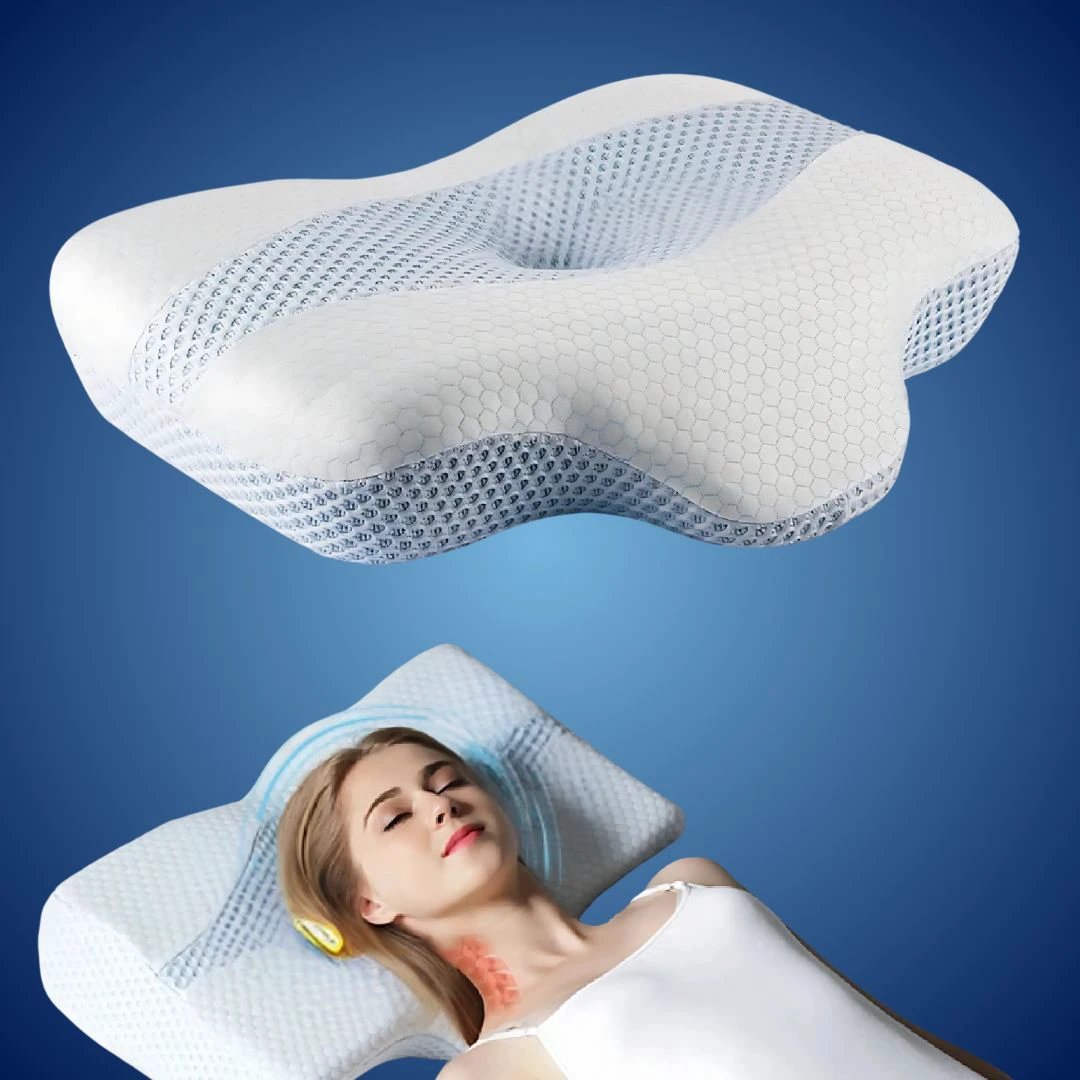 RestAlign Neck Pain Orthopedic Pillow | Cervical Cooling Memory Foam Pillow - Neck Pain Relief - Spinal Alignment Support Pillow Bowlift by Bowlift