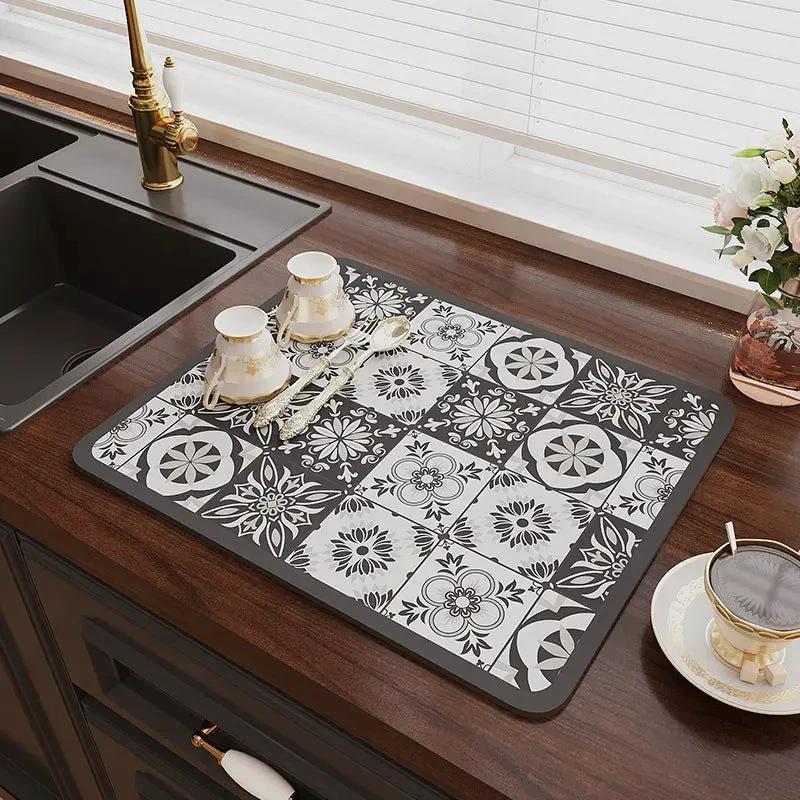 Retro-Quick-drying Drain Mat for Kitchen & Counters by BowLift