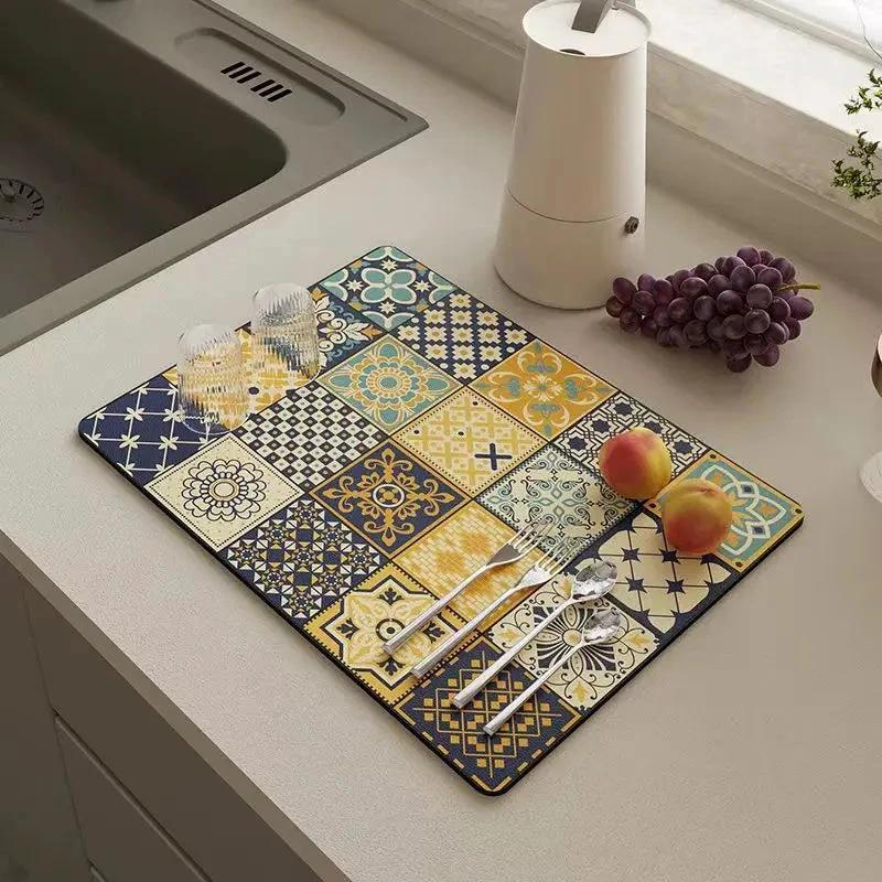 Retro-Quick-drying Drain Mat for Kitchen & Counters by BowLift