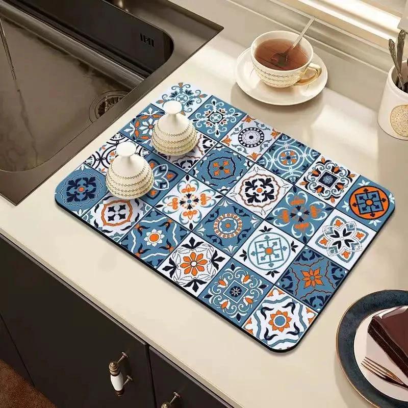 Retro-Quick-drying Drain Mat for Kitchen & Counters by BowLift