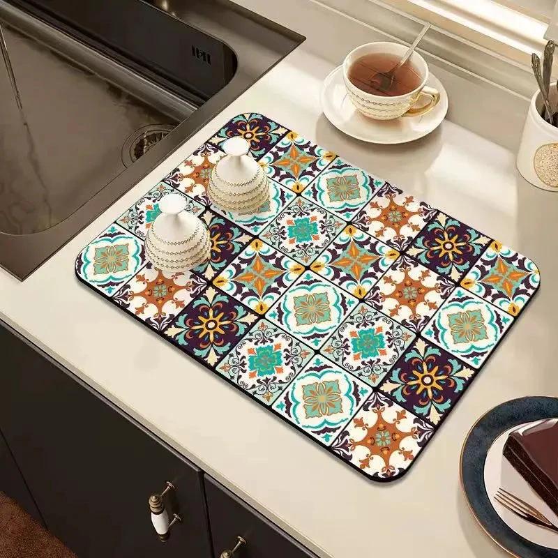 Retro-Quick-drying Drain Mat for Kitchen & Counters by BowLift