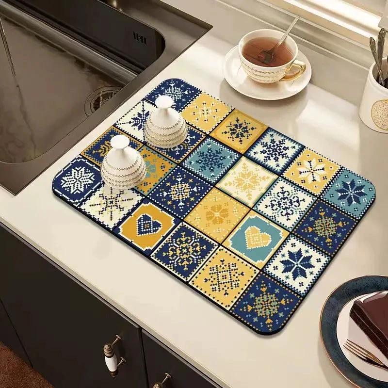 Retro-Quick-drying Drain Mat for Kitchen & Counters by BowLift