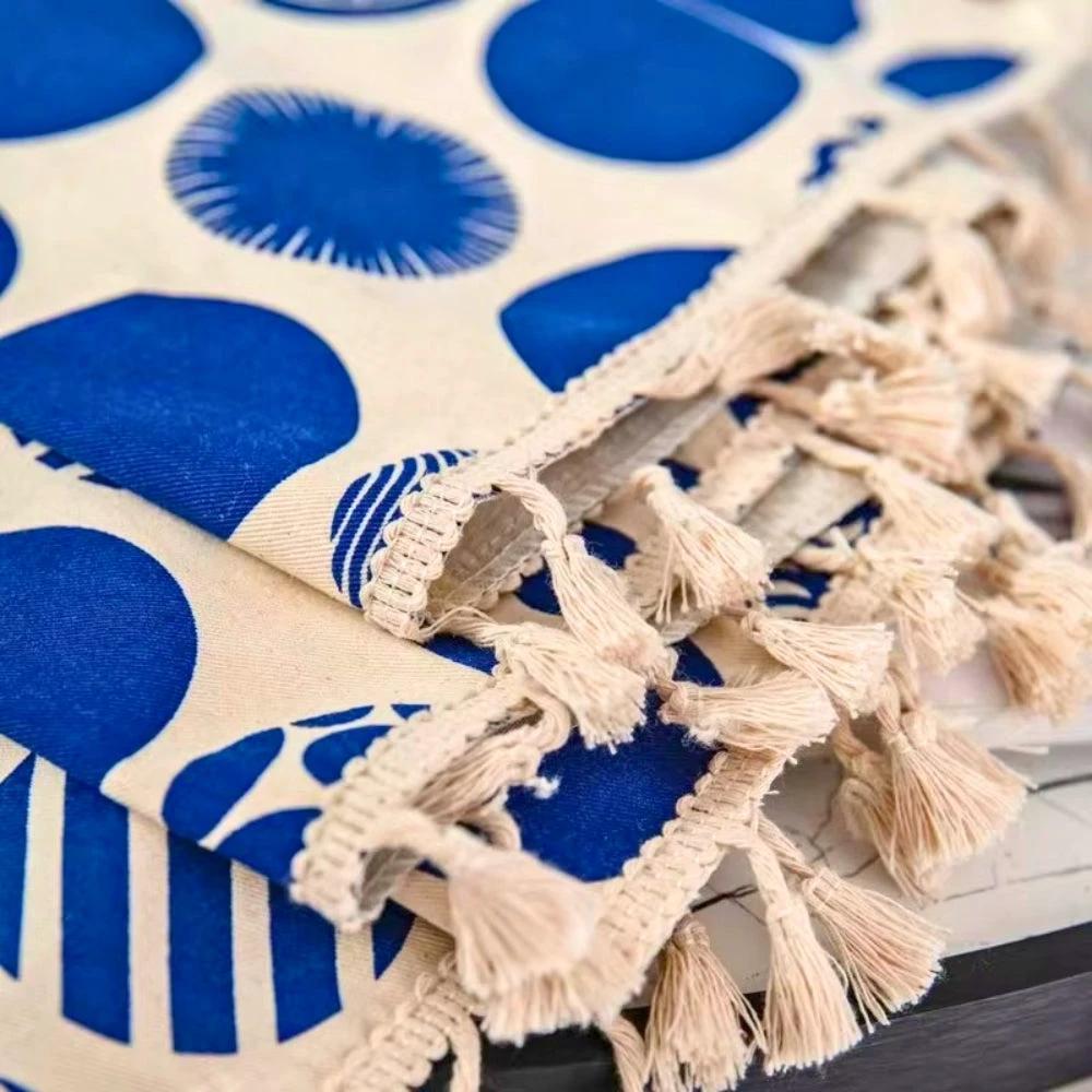Retro Blue Polka Dots Patterned Window Curtain by Casa & Beyond
