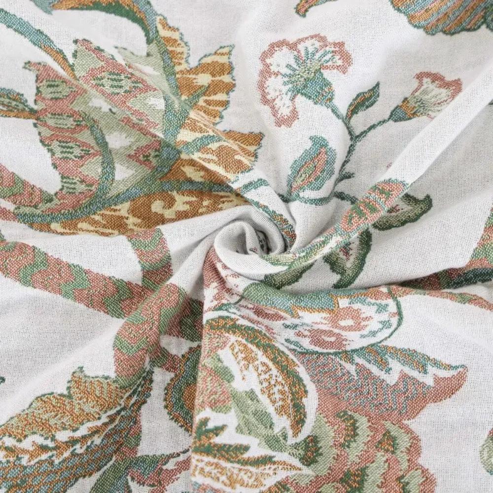Reverie Floral Tassel Cotton Blanket by Casa & Beyond