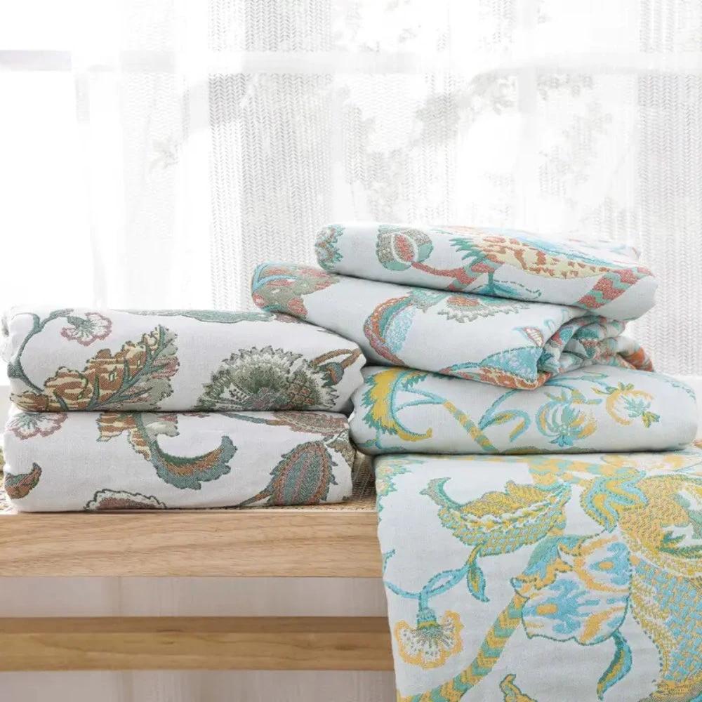 Reverie Floral Tassel Cotton Blanket by Casa & Beyond