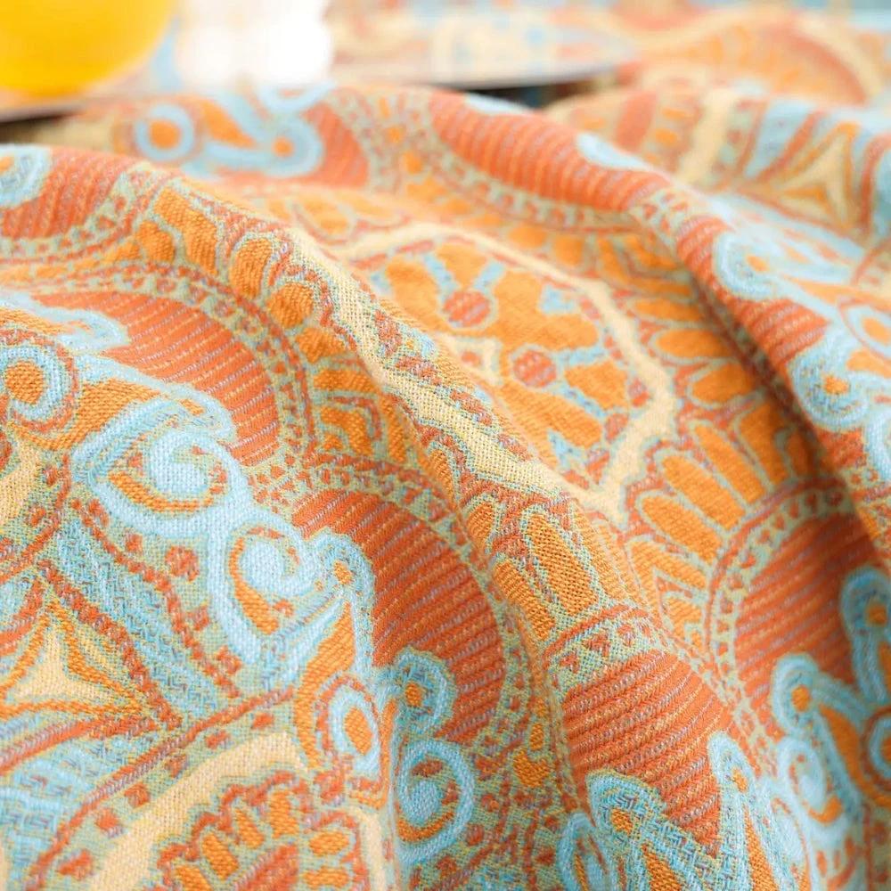 Reversible Paisley Bohemian Cotton Blanket by Casa & Beyond