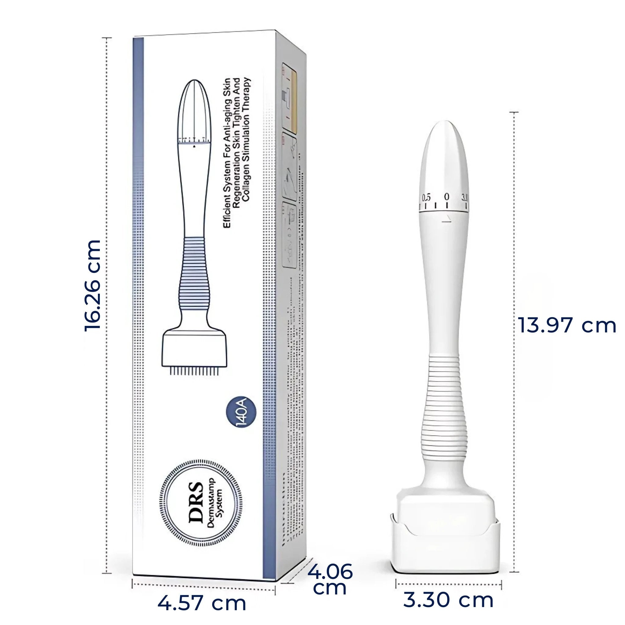 RevitaGlow | Microneedling Derma Stamp – Adjustable Depth – 140 Needles – Skin & Hair Rejuvenation Bowlift by Bowlift