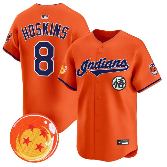 Rhys Hoskins Jersey #8 Cleveland Indians Dragon Ball Premier Stitched by My Store