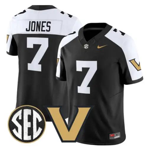 Ricardo Jones Jersey #7 Vanderbilt Commodores 2026 Vapor V2 Stitched by My Store NCAA Football Jerseys